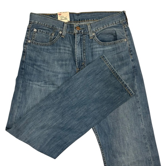 Levis 505 Jeans Mens 32X30 Blue Regular Fit Straight Leg Denim New with Tags - Picture 1 of 10